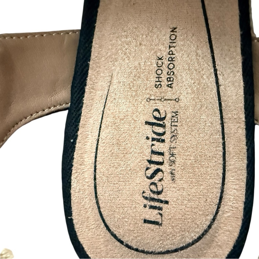LifeStride Kimball Black Espadrille Wedge Sandals - Size 7M - Picture 5 of 5